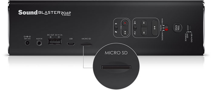 درگاه حافظه Micro SD در اسپیکر بلوتوث کریتیو